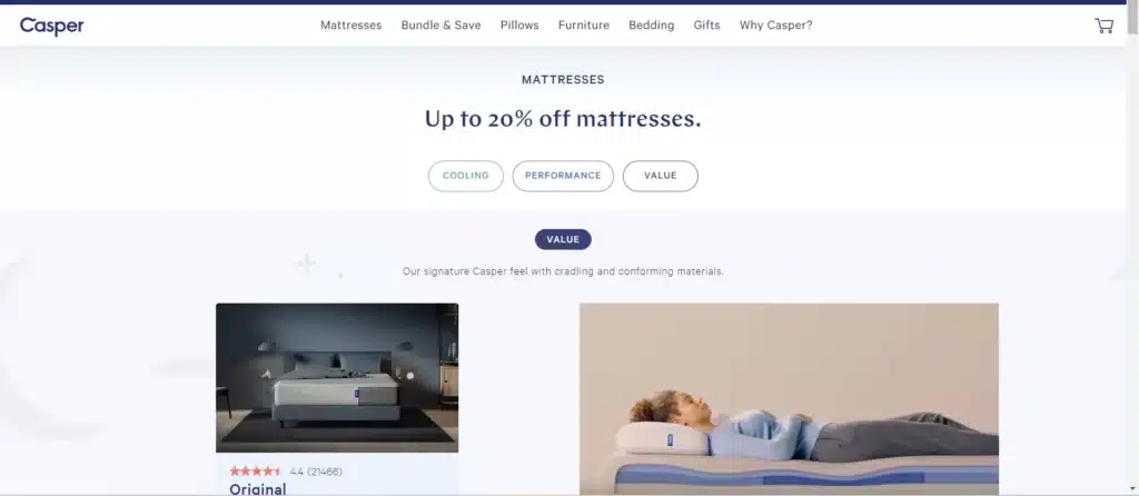 Casper.com Home Page 