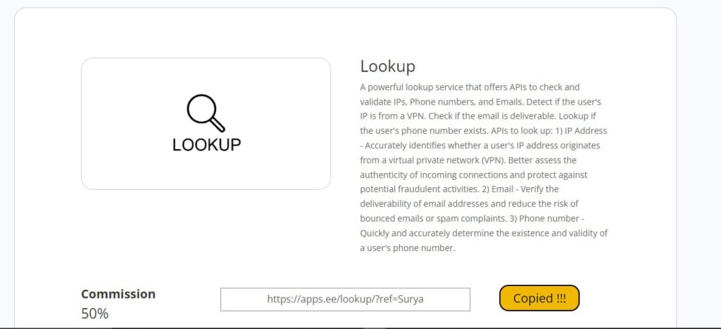 Lookup Discount Code (Surya) earn 50% commission on every sale.