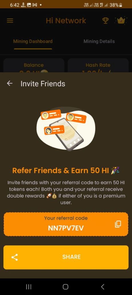 Hi Network Referral Code (NN7PV7EV) get $10 as a signup bonus.