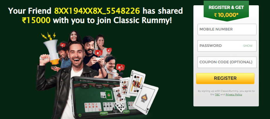 Classic Rummy App Referral Code (NUSION) Get ₹100 Signup Bonus.