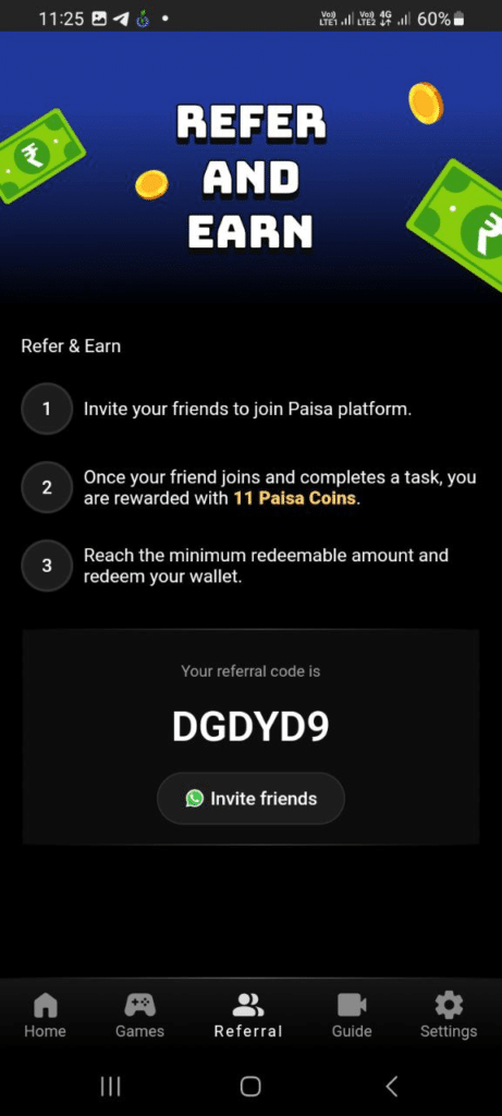 Paisa App Referral Code (DGDYD9) Get ₹200 Signup Bonus!