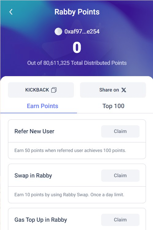 Rabby Wallet Referral Code (KICKBACK) Get $100 As a Signup Bonus.