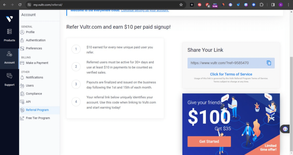 Vultr Promo Code (Use Referral Link) Flat 60% Off.