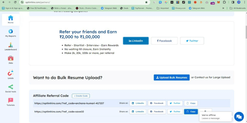 Optim Hire Referral Code (Use Referral Link) Get $200 Signup Bonus.