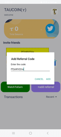 TauCoin Mining App Referral Code (Pf2eWVQVw) Get $10 As a Signup Bonus!