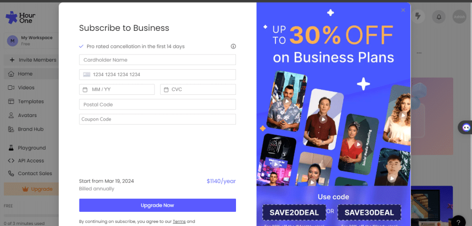 HourOne Ai Promo Code (Use Referral Link) Get 40% Off.