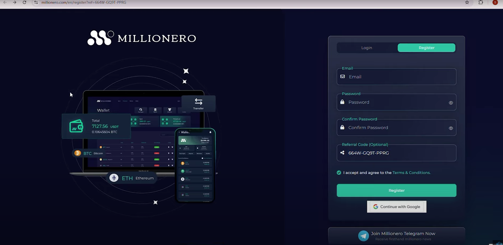 Activate Your Millionero Referral Code